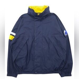 Nautica Navy and Yellow Vintage 90s Windbreaker Jacket | Streetwear